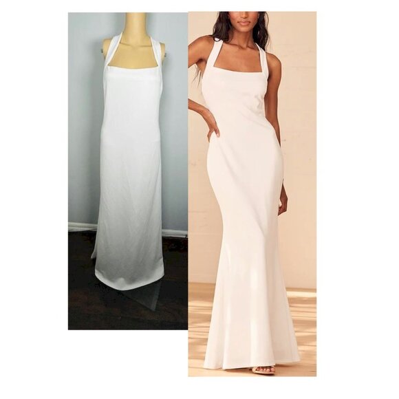 Lulus White Maxi White Mermaid Dress Size Small NWOT - Picture 1 of 6